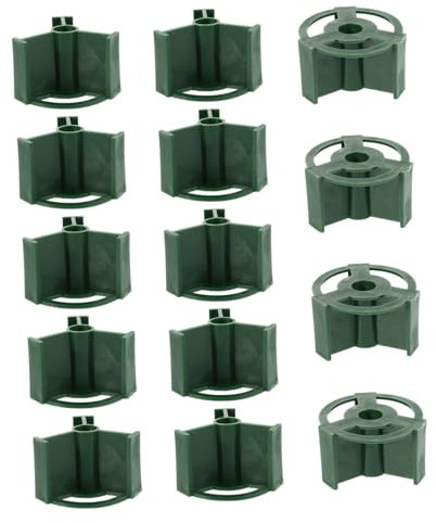 GALPADA 20pcs Memorial Soportes De Flores De Plástico Insertos De Jarrón De Plástico para La Base De La Flor De Las Flores De La Flor para El Césped Al Aire De La Tumba Verde Oscuro