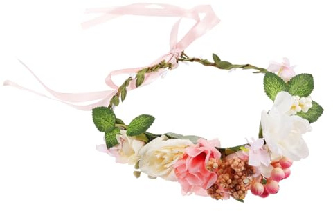 HORIALENCE Hawaiiansk Girlang Huvudbonad Brud Bröllopsfest Krans Liten Krans Hänge Krans Brud Bröllop Blomsterkrans Girlang Krans För Kransdekoration Hängande Krans