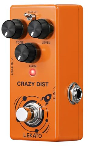 LEKATO Distortion Pedal, Mini Distortion Effect Pedal for Electric Guitar with Two Mode, Analog Guitar Pedal Distortion, Truebypass, DC 9V