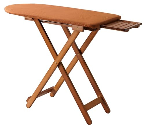 Extra Large Foldable Solid Wood Ironing Board, Extra Wide Ironing Board with Removable Iron Rest, 3 Height Adjustments Iron Table