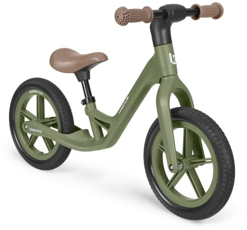 KikkaBoo Bici Senza Pedali 3 Anni MAGNUS, Balance Bike per Bambini 3-6 Anni, Bicicletta Leggera in Fibra di Vetro, Sedile Regolabile, Ruote PU Antiscivolo, Verde