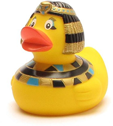 Duckshop I Badeente Kleopatra I Quietscheente Ägypten I L: 8 cm I inkl. Quietscheentchen-Schlüsselanhänger im Set I Geschenk für Ägypten Fans I Souvenir I Präsent Reisen
