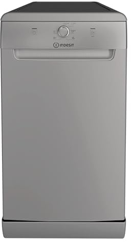 Indesit DSFE 1B10 S lavavajilla Independiente 10 cubiertos A+ - Lavavajillas (Independiente, Plata, Estrecho (45 cm), Plata, Botones, Giratorio, 1,3 m)