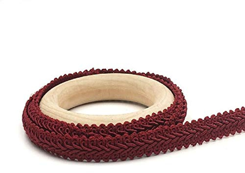 Yalulu 25 Meter Embroidery Braid Twist Fabric Cord Lace Trim Sewing Trimming Edge Craft Decorative Ribbon (Wine Red)