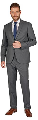 Steffen Klein Herren Anzug - Regular Fit - Größe 50 - Zweiteiler Business Anzug - Elastischer Komfort - Klassischer Schnitt - Grau