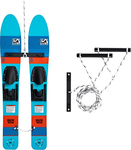 MESLE Wasser-Ski Wake Star 118 cm, Kinder Trainer-Ski bis 45 kg Körpergweicht, Set mit Leine und Trainer Bar