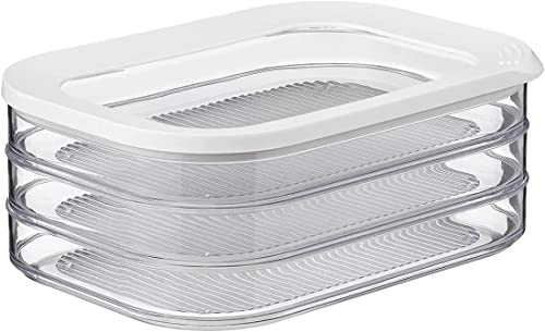 Mepal Aufschnittdose Modula 3-lagig Weiß – 1650 ml Aufschnittbox für den Kühlschrank – zur Aufbewahrung von Wurst und Fleischwaren – 3 separate Aufbewahrungsbehälter – spülmaschinenfest