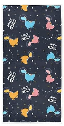 Space Dinosaurs Handtücher Astronaut Dino Decor Küchengeschirrtuch Qualität Premium Badezimmer Waschlappen 76,2 x 38,1 cm für Strand, Hotel, Spa, Fitnessstudio, Sport, Yoga, Zuhause