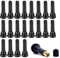 Autoreifen Ventil 20 Stück Autoventil TR414 Tubeless Ventil Reifenventile Felgenventile Snap-In Gummiventile Auto Ventile Schwarz Gummiventile mit Aluminium für PKW Auto Motorräder Fahrräder