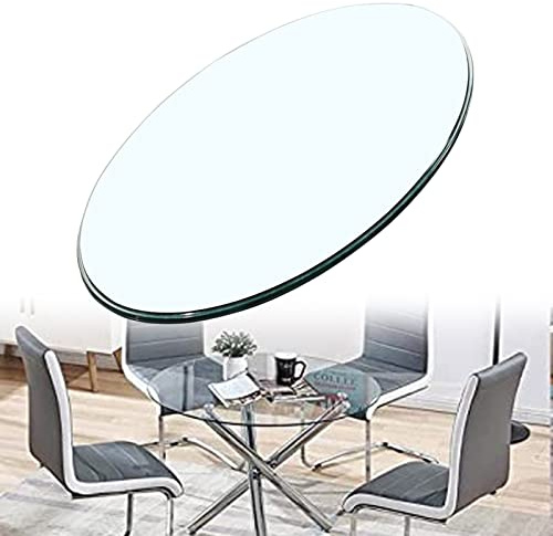 WORDFUN Superficie Redonda De Mesa De Cristal, Cristales A Medida, 35-100cm, Irrompible, Vidrio Templado, Tablero De Vidrio Redondas, para Mesas De Hotel, Banquetes Y Familiares