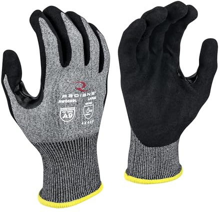 Radians Cut Resistant Work Glove Touchscreen A9 Sandy Foam Nitrile, Medium