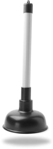 Drain Unblocker for Kitchen, Sink, Shower, & Floor Drains with 225mm (9 inch) Handle and 100mm (4 inch) Cup, Sink Plunger Kitchen Sink Unblocker Heavy Duty Unblocking Effective Tool, Black/White.