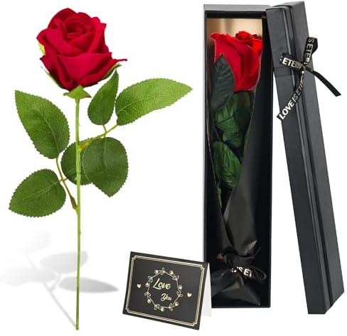 elthmpr Regalo de rosa eterna para mujeres - Rosa infinita en caja de regalo, flor conservada, regalo de cumpleaños para mamá, amiga, San Valentín, día de la madre, aniversario de boda