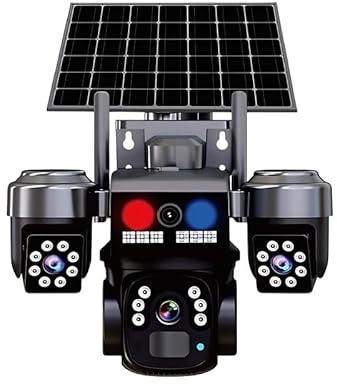 Tosuny 4G LTE Solar Security Camera, 3 -lins Trådlös Utomhuskamera 2K HD, 360 ° Panoramautsikt, Tre Kameror i en, Ingen Wifi Behövs, Ai Mänsklig Detektion
