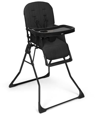 hauck Sit N Go Seggiolone Pappa Pieghevole per Bambini da 6 Mesi fino a 15 kg - Ultraleggero - Chiusura Rapida - Lavabile - Cintura a 5 Punti - Vassoio Rimovibile Lavabile in Lavastoviglie - Nero