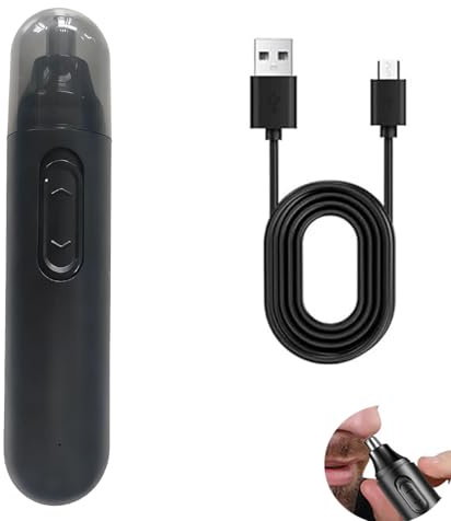 Tondeuse à Poils De Nez Rechargeable Par Usb,Avec Lames Doubles Pour Sourcils, Oreilles Et Visage, Coupe Sans Douleur Parfaite Pour Hommes Et Femmes, Design Compact Et LéGer