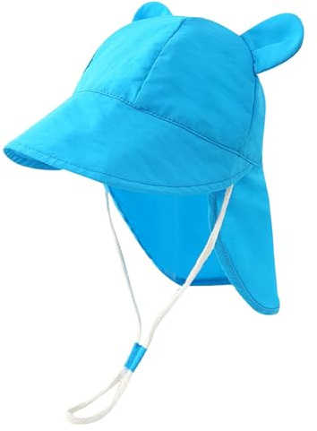 RoxNvm Solhatt för män och kvinnor, med avtagbart ansiktsskydd och nackskydd, UPF 50+ vandringshatt, safari med fiskarmössa, för sommar, vandring, vandring (mörkgrå), Blå, M