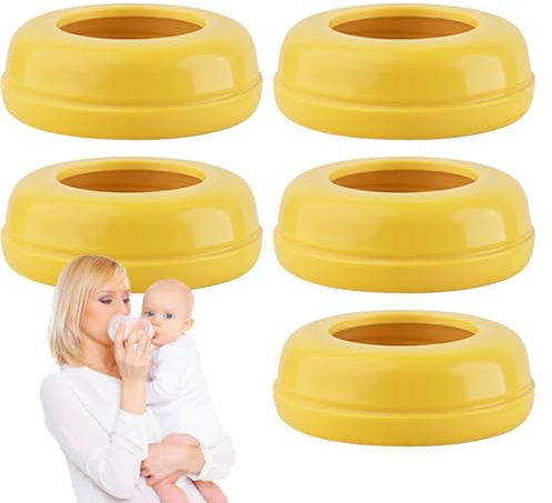 Anelli a vite per biberon – Confezione da 5 anelli di ricambio, per bicchieri a prova di perdite, tappo per bottiglie in silicone durevole | parti in per la nutrizione del bambino