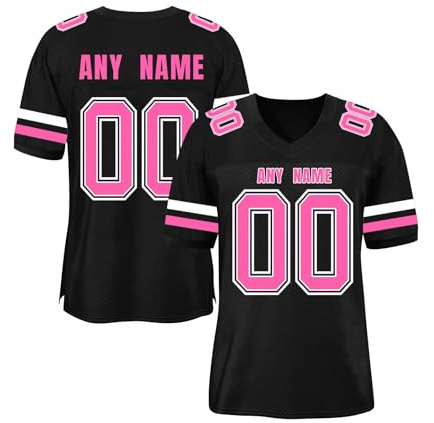 Camiseta de Fútbol Americano Personalizable | Camiseta de Rugby Vintage para Hombre, de Manga Corta, Cuello en V, Mujeres, Juveniles y Preescolares Camisetas Deportiva Hombre