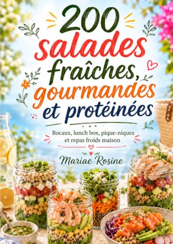200 salades fraîches, gourmandes et protéinées Bocaux, lunch box, pique-niques et repas froids maison