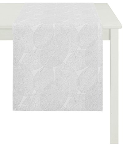 APELT 3002 48X140 88 Tischläufer, Polyester, Silber/hellgrau