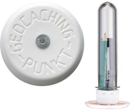 2X Vermessungspunkt Geocaching Punkt Versteck Behälter D5 Cache Micro Stadt