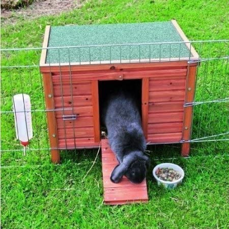 BUNNY BUSINESS Rabbit/Guinea Pig Giant Hide House/Run Hutch, Extra Large, 60L × 47D × 50H cm (Red-Giant-Hide)