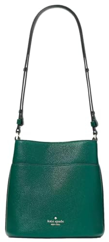 Kate Spade New York Damen Leila Pebbled Leather Small Bucket Bag, Deep Jade