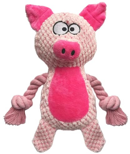 YUREMEEY Giochi Squeak per Cani, Giocattoli da Masticare per Cuccioli, Peluche Resistenti, Interattivi - Adatto a Cani di Piccola e Media Taglia, Maiale