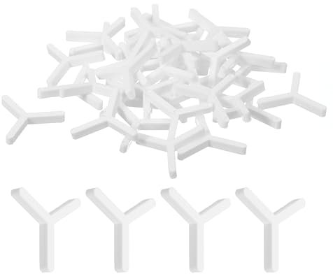 QUARKZMAN 500 Pièces D'Espaces en Plastique en Forme de Y pour Carrelage Mural et de Sol, Outils de Pose de Carrelage, Espacement de 2 mm (5/64 Pouce), pour Carreaux en Céramique, Blanc