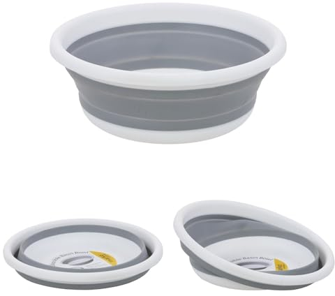 Marko Outdoor Collapsible Round Wash Basin Bowl Pop Up Portable Camping Washing Up Home Kitchen Camping Space Saving Tub (9L)