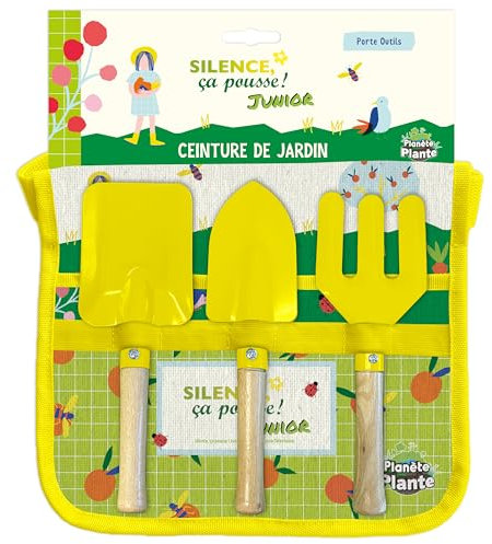 PLANÈTE PLANTE - Ceinture de Jardinage Porte Outils - Silence Ça Pousse - 170528SP - Métal - Jardin - Nature - Plante - Fleurs - Équipement - Jeu pour Enfant - À Partir de 3 Ans