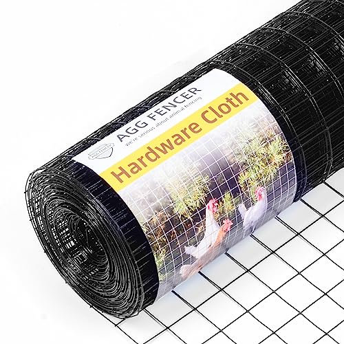 AggFencer 48in x 50ft Black Hardware Cloth 1.5 inch 16Ga PVC Coated Mesh