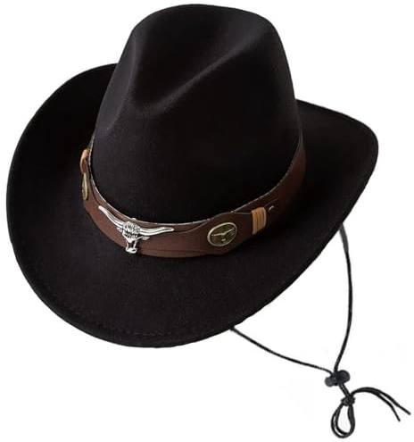Oaygat cowboyhatt filt fedora hatt dam västerländsk cowboyhatt brett brätte hatt klassisk hatt västerländsk formbar hållbar cowgirl män kvinnor ull filt fedora jazz hatt lätt formbar utomhushatt