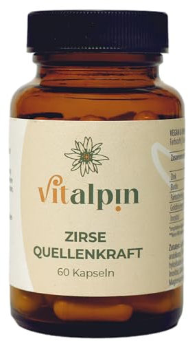 Hynolia Naturprodukte - Zirse Kapseln mit Zink, Biotin, Goldhirse-Extrakt & Vitamin B5, B7, B8-100% Vegan & Natürlich - Hirse-Extrakt aus pflanzlicher Quelle (60 Kapsel, Serie QuellenKraft)