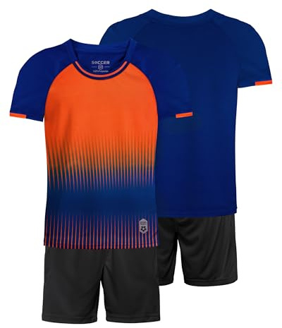 besbomig Fotbollsträningströjor för Barn, Andningsbara Sportuniformtröjor - Kortärmade T-shirts och Shorts Teamswear Set