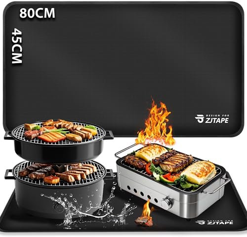 Tapis ignifuge - Tapis de barbecue résistant à la chaleur 80 x 45 cm, Tapis ignifuge Protège la table de préparation et les tables de barbecue d'extérieur,Tapis de protection contre la chaleur