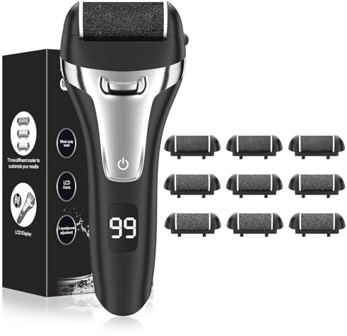 Hornhautentferner Elektrisch - Hornhaut Entfernen Fuß - Fusspflege Set Professionell mit 2 Gear Hornhautentferner Pediküre Hornhautfeile Callus Remover für Fußpflege (Schwarz-9)