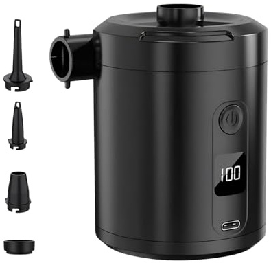 Air Pump for Inflatables - Cordless Mattress Pump USB Charging - Quick Fill Automatic Blow Up Tool for Swimming Rings Sleeping Bed Pool Floats Outdoor Camping Road Trip