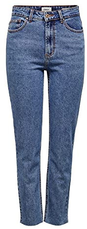 ONLY Damen Onlemily Hw St Raw Cr Mae05 Noos Jeans, Blau (Dark Blue Denim), 29W / 34L EU