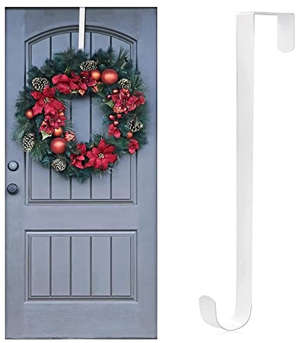 Suithink Crochet en métal pour couronne de Noël, 38,1 cm, blanc