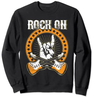 Rock on avec main rock, fourchette de frites Inscription Rock Sweatshirt