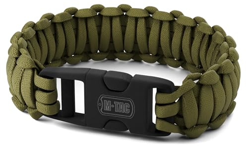 M-Tac Paracord Bracelet - Tactical Wristband with Fastex - Survival Cord for Outdoor Hiking Survival Camping, L, Nylon