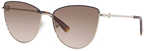 Longchamp Unisex LO152S Sunglasses, 720 Gold/Black, 58