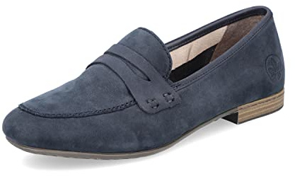 Rieker Donna Mocassini 51762, Signora Pantofole,Scarpe da College,Pantofola,Scarpe Basse,Elegante,Scarpe Business,Blu (Blau / 15),38 EU / 5 UK
