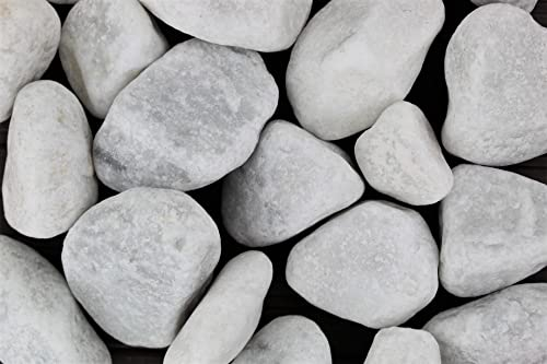 Gartenwelt Riegelsberger 25 kg de gravier de marbre carrare non lavé, grain 40-60 mm, galets de marbre blanc comme neige décoratif, pierres décoratives de jardin