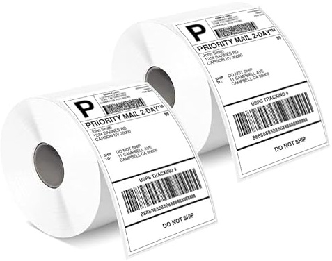 Phomemo 4x6'' 1000 Etichette a Rullo, Compatibili con Stampanti di Etichette Termiche Senza BPA, Autoadesive per DHL, UPS - 100 x 150 mm