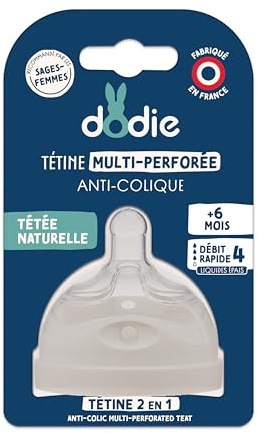 DODIE Tétine Multi-Perforée Débit 4 +6 mois liquide épais