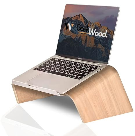 GeekWood Soporte para Portátil Salta - Escritorio, Ordenador, Macbook - Laptop Stand - Accesorios (Abedul) - Balolo - Grovemade