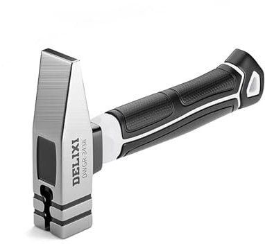 DELIXI Schmiedehammer, 400 g, mit Fiberglasgriff, 17,8 cm, stoßdämpfend, kleiner Ingenieurhammer